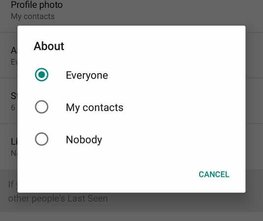 whatsapp privacy about