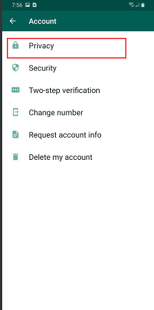 whatsapp privacy option