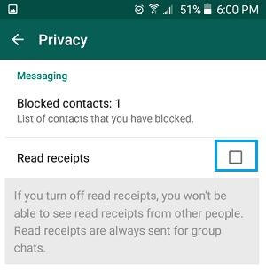 whatsapp read receipts setting