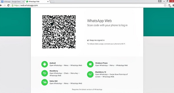 log into WhatsApp web