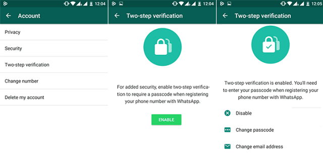 whatsapp two step verification
