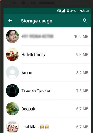 whatsapp user contact data