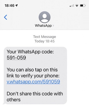 whatsapp verification code