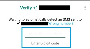 whatsapp verification code