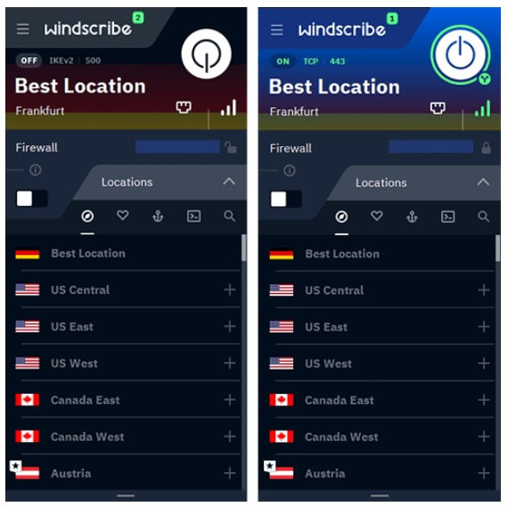 change location with Windscribe