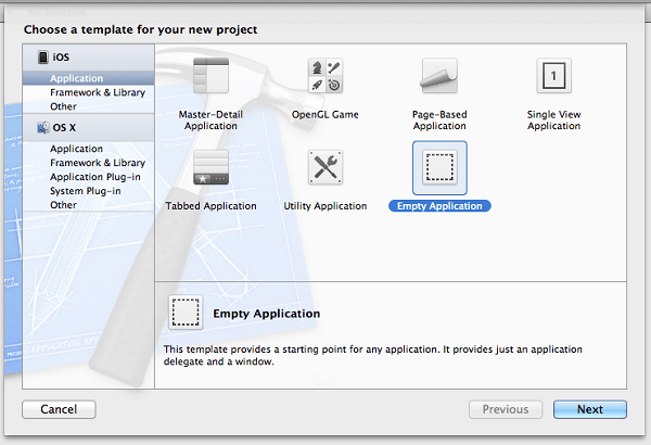 single view application in xcode