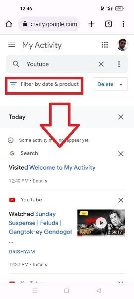 How to see discount deleted youtube history