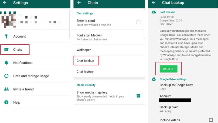 WhatsApp Backup to Google Drive