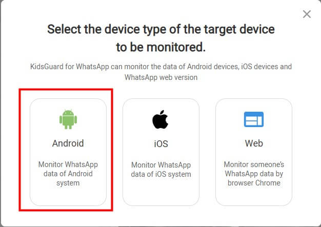 choose Android option