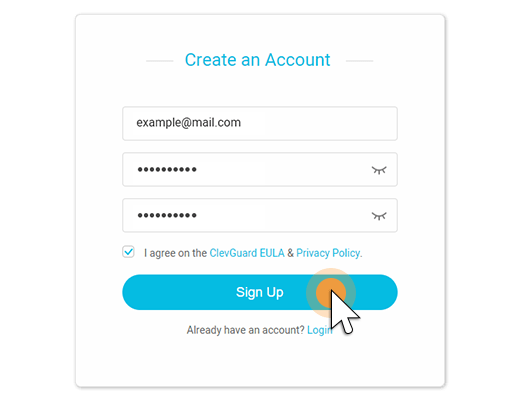 sign up an account