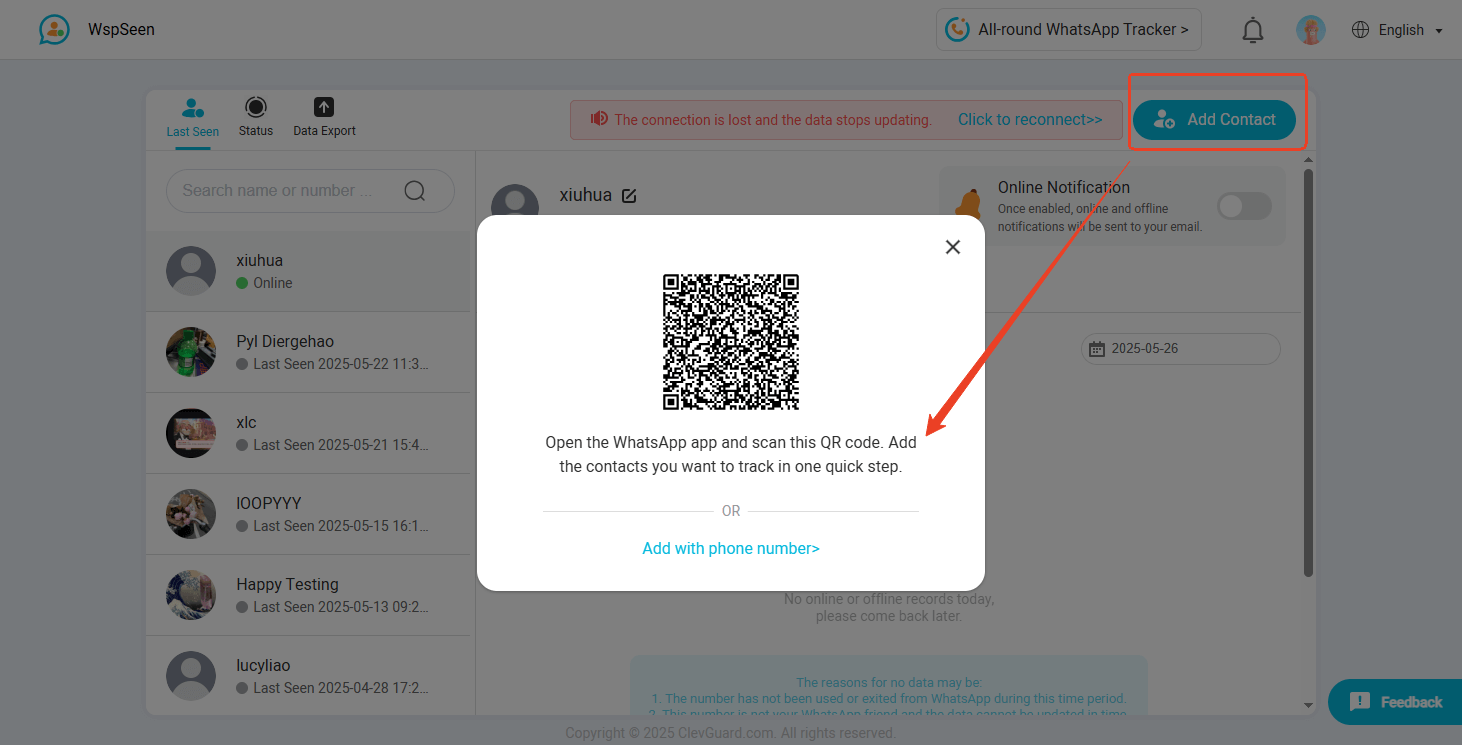 click add contact