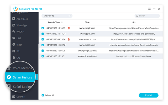 check deleted browser history using kidsguard pro