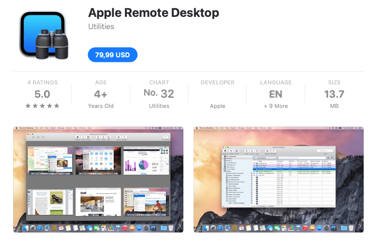 apple remote desktop for remote access into macbook