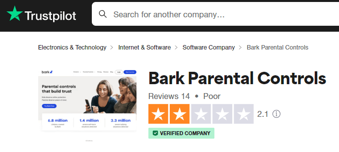 bark review trustpilot