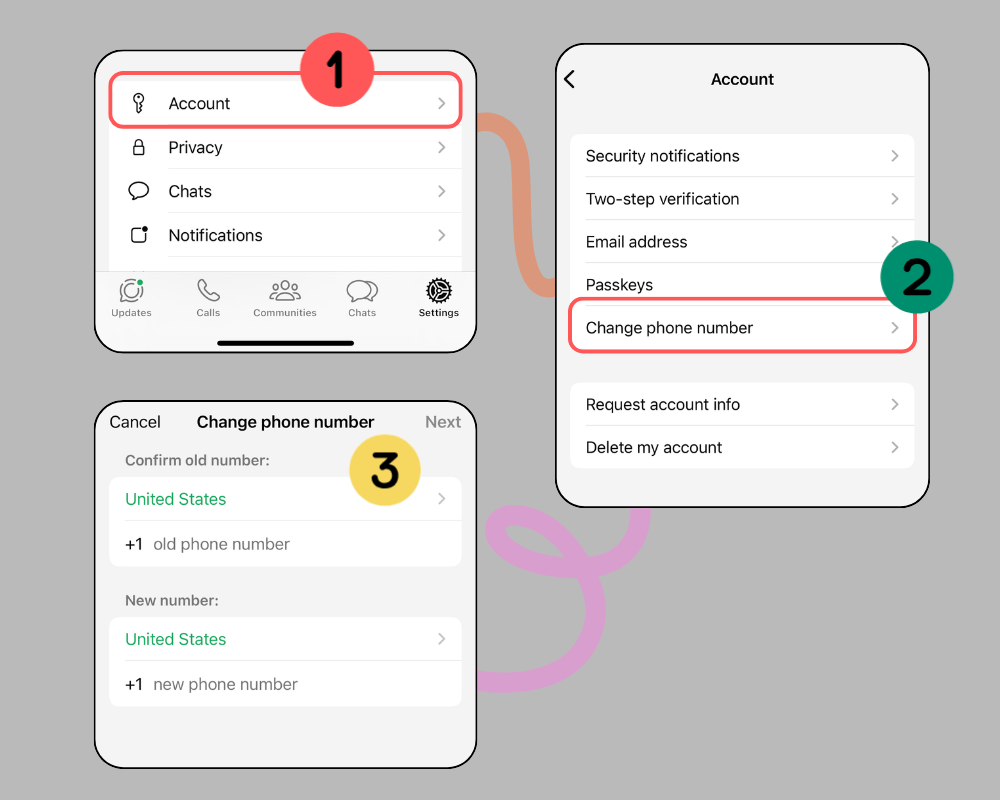 change whatsapp phone number