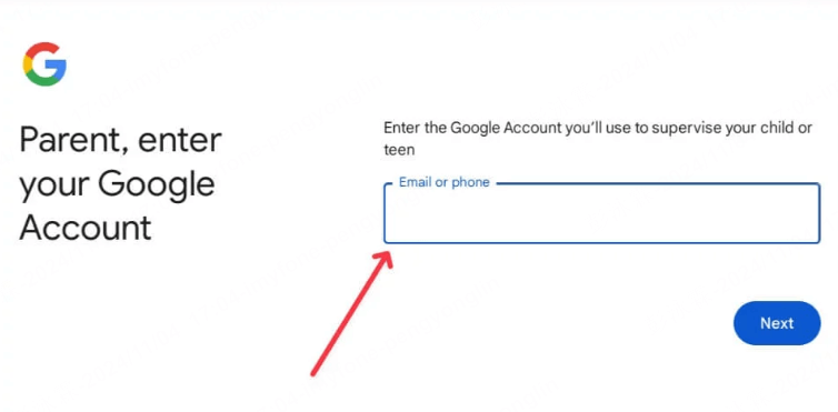 enter parents google account