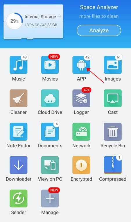 how to use es file explorer to find hidden messaging app on android