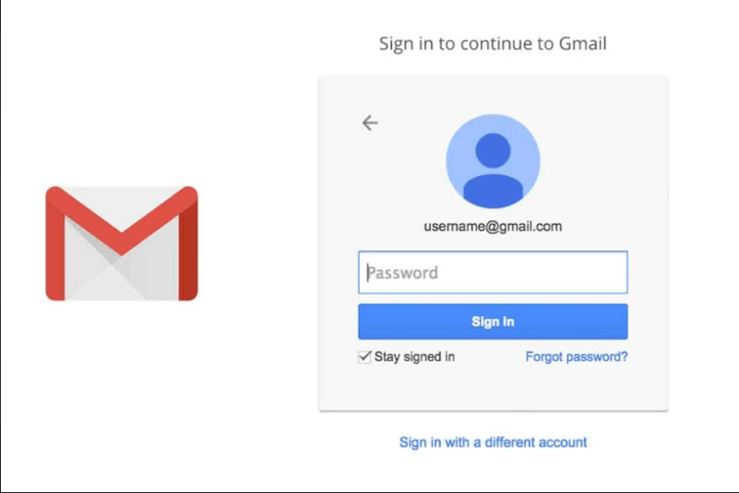 how do I log into a different Gmail account