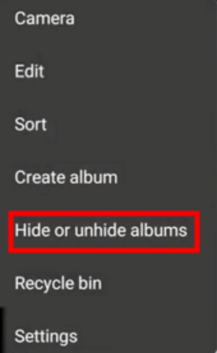 How to access hidden albums on android