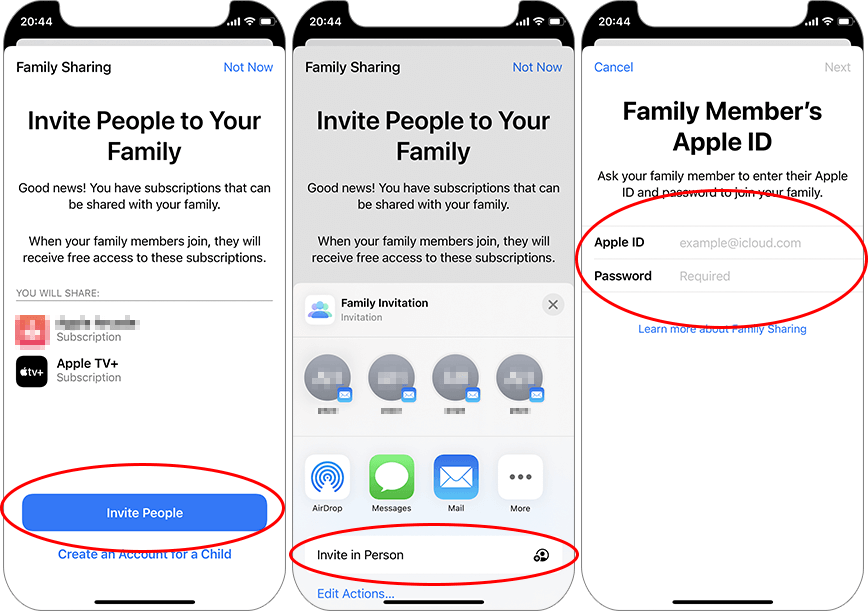 how to add someone to family sharing