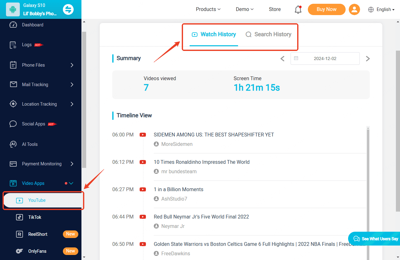 How to monitor youtube activity in kidsguard pro