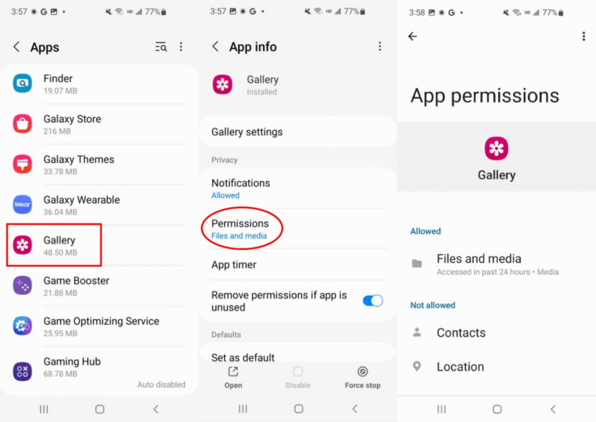 How to check gallery app permission on android