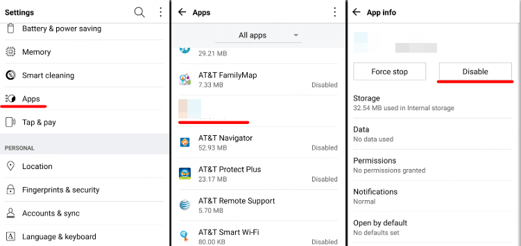 how to disable apps in android settings