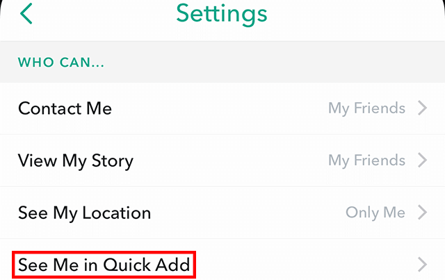 How to disable quick add on snapchat