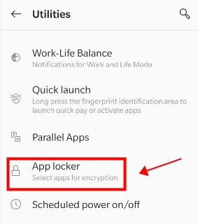 How to lock android apps in oneplus