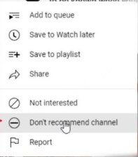 How to not recommend youtube channles