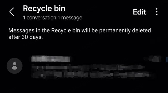 Undelete text messages from the recycle bin for samsung