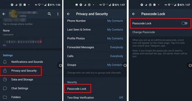 How to take screenshots in telegram for android