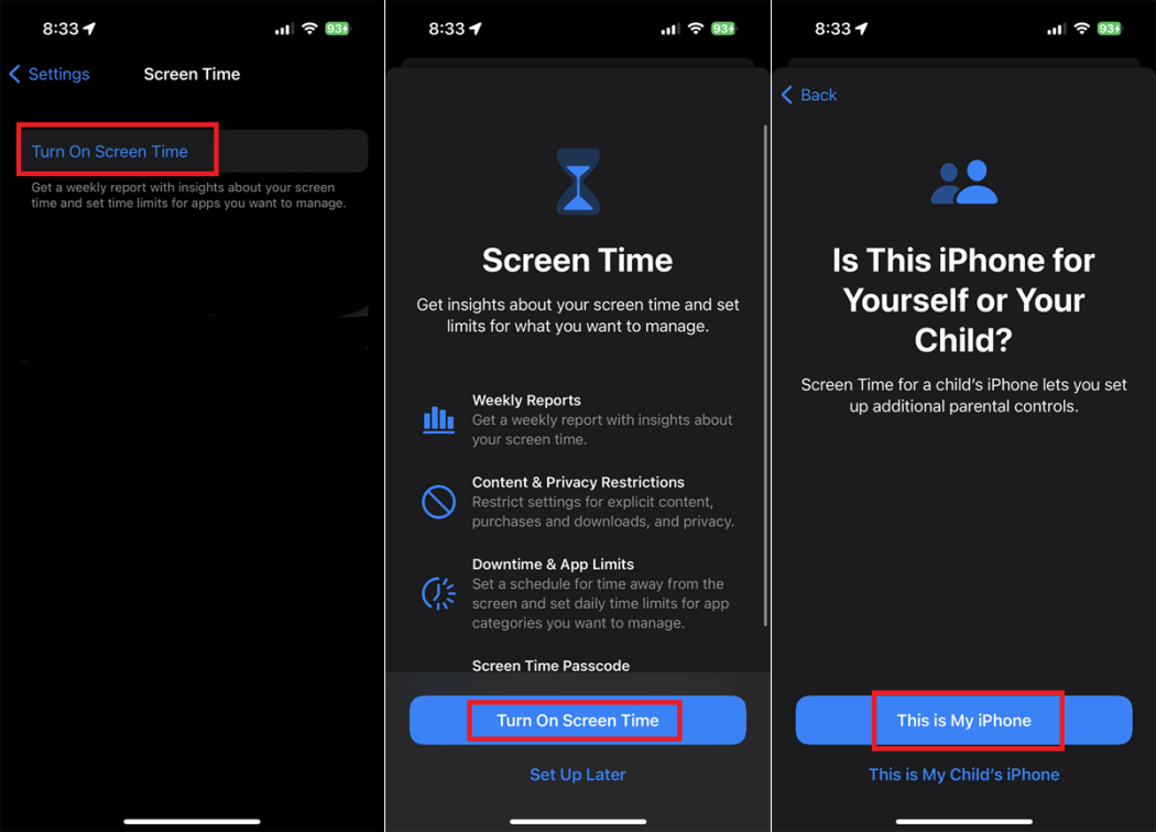 how to enable screen time on ios