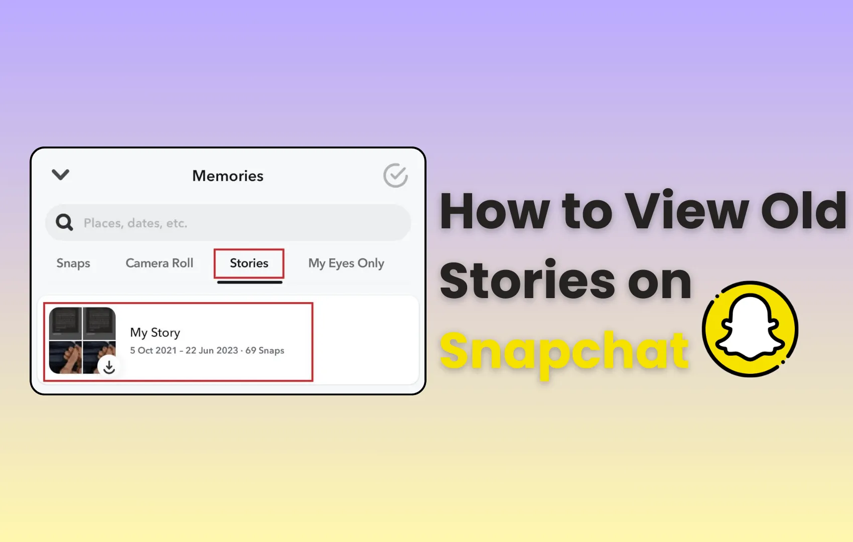 how to view old sotries on snapchat