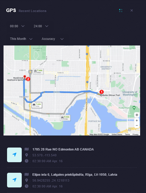 location tracking capability in ikeymonitor