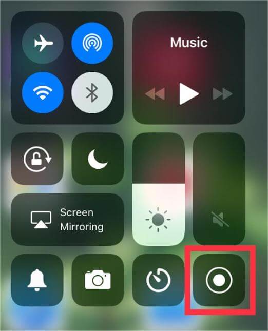 iOS screen record icon