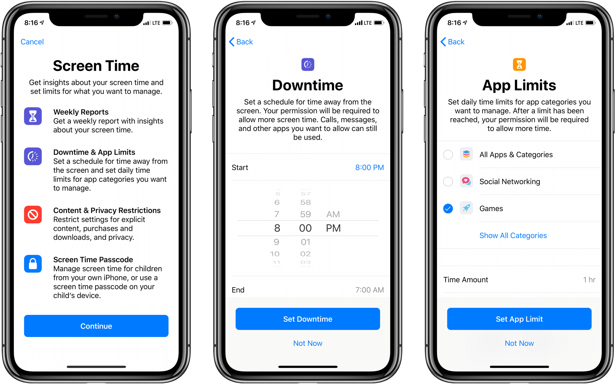 use downtime to set parental control on iphone