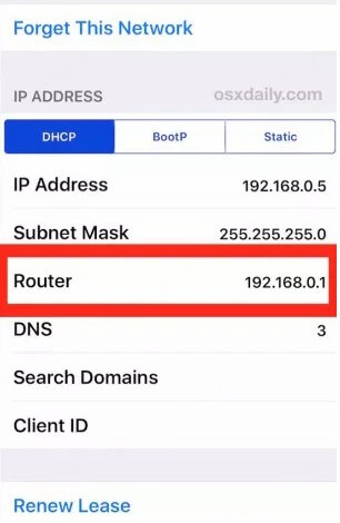 iphone ip address finding with wifi