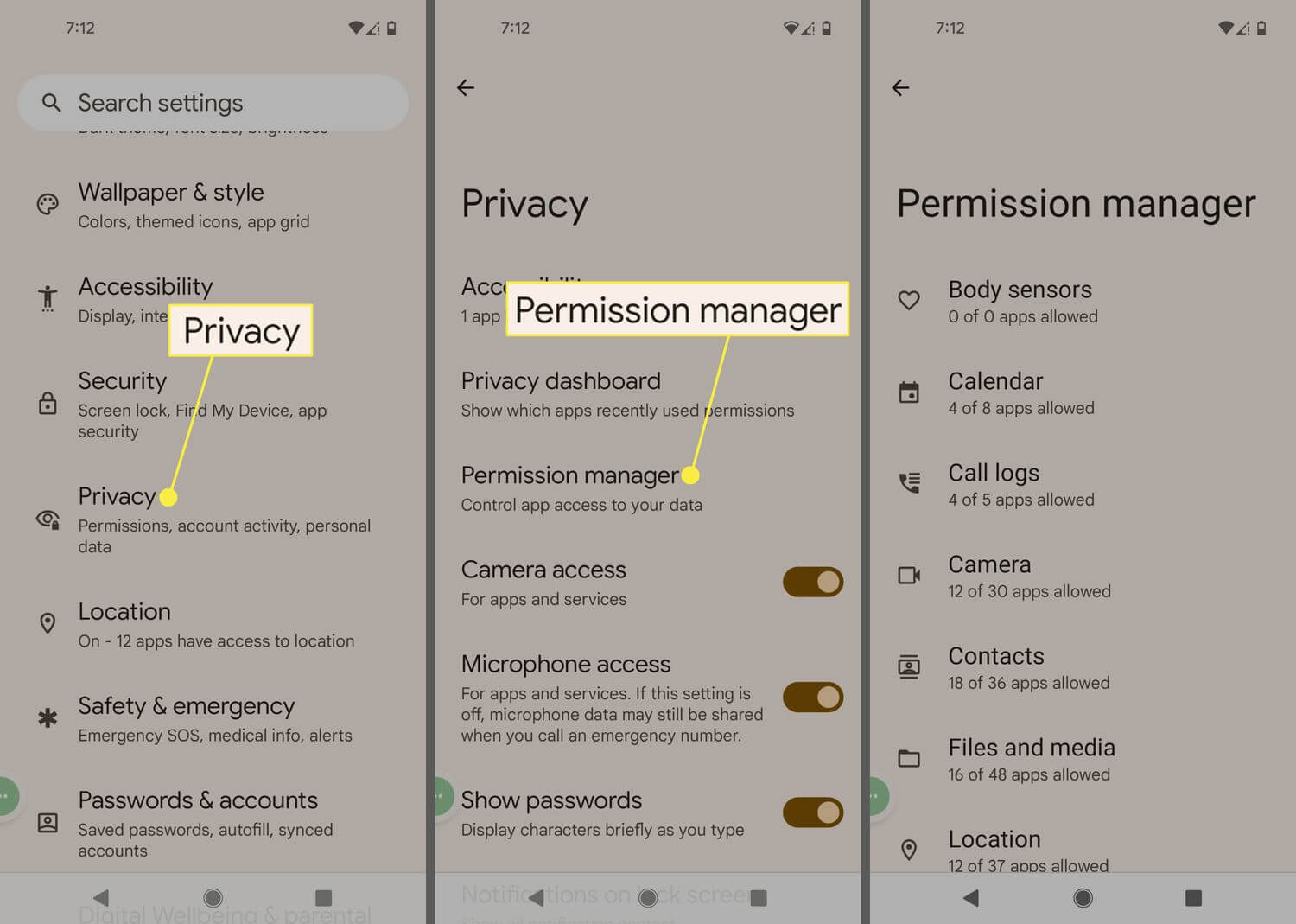 change screenshot permissions