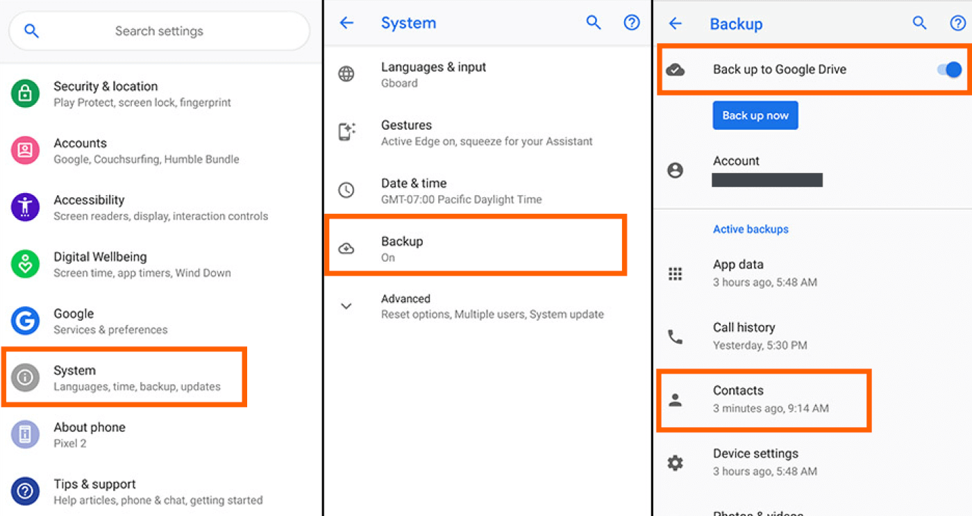 Retrieve text messages from google drive