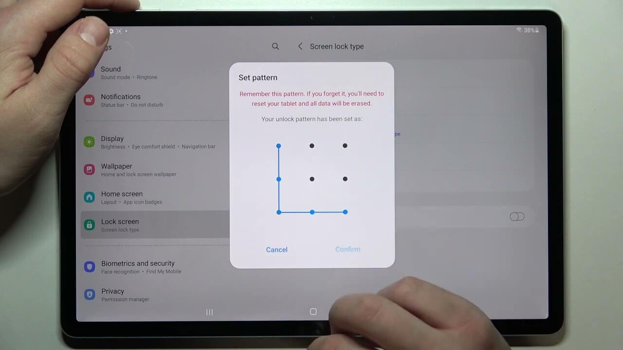 how to lock screen on samsung tablet