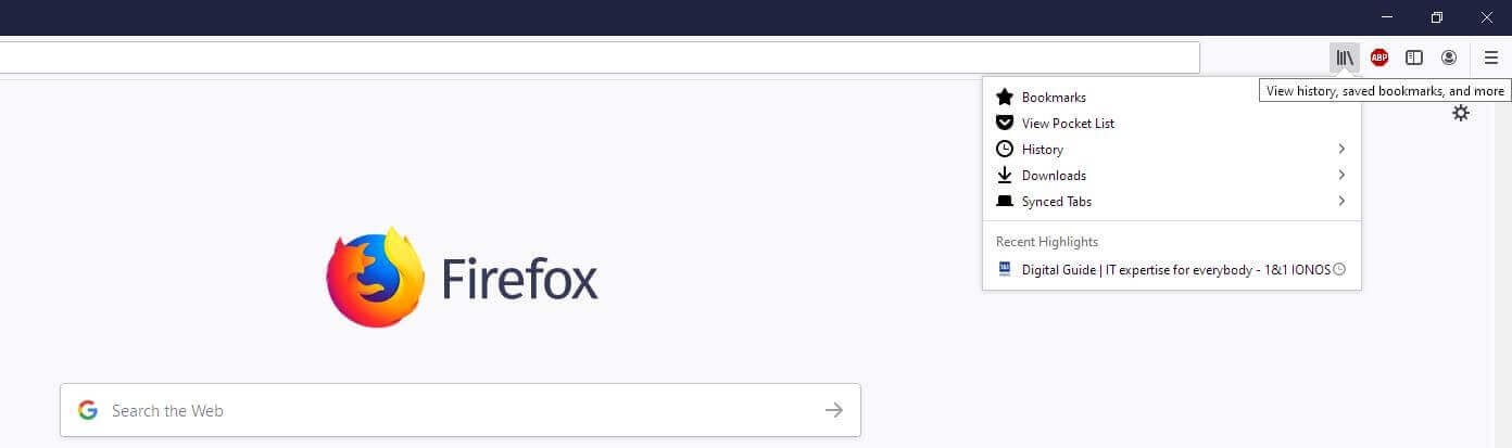 view search history on firefox