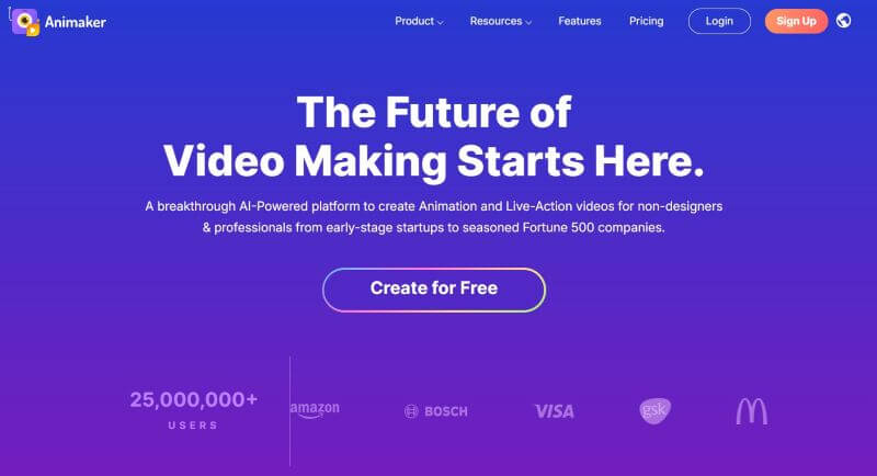 animaker homepage