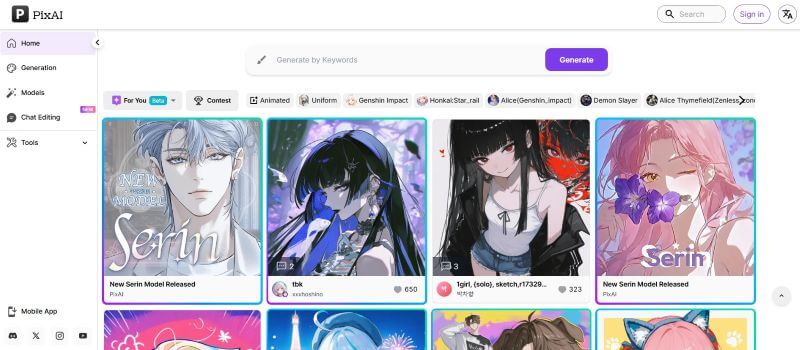 pixai dashboard