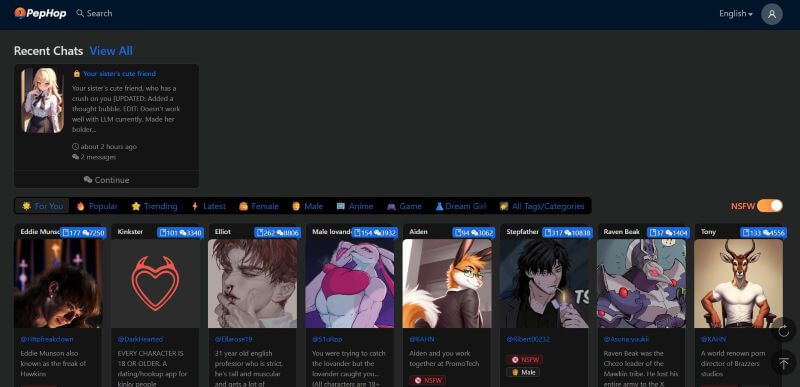 pephop ai webpage