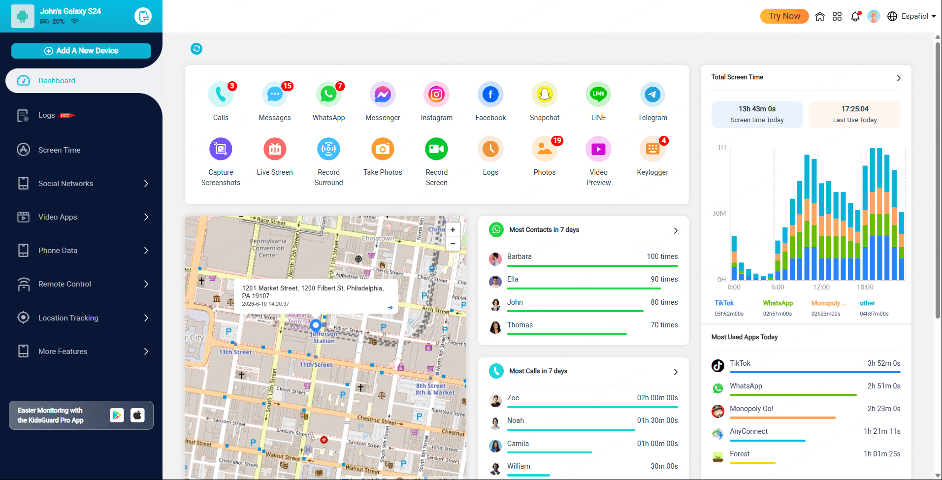 control parental kidsguard pro