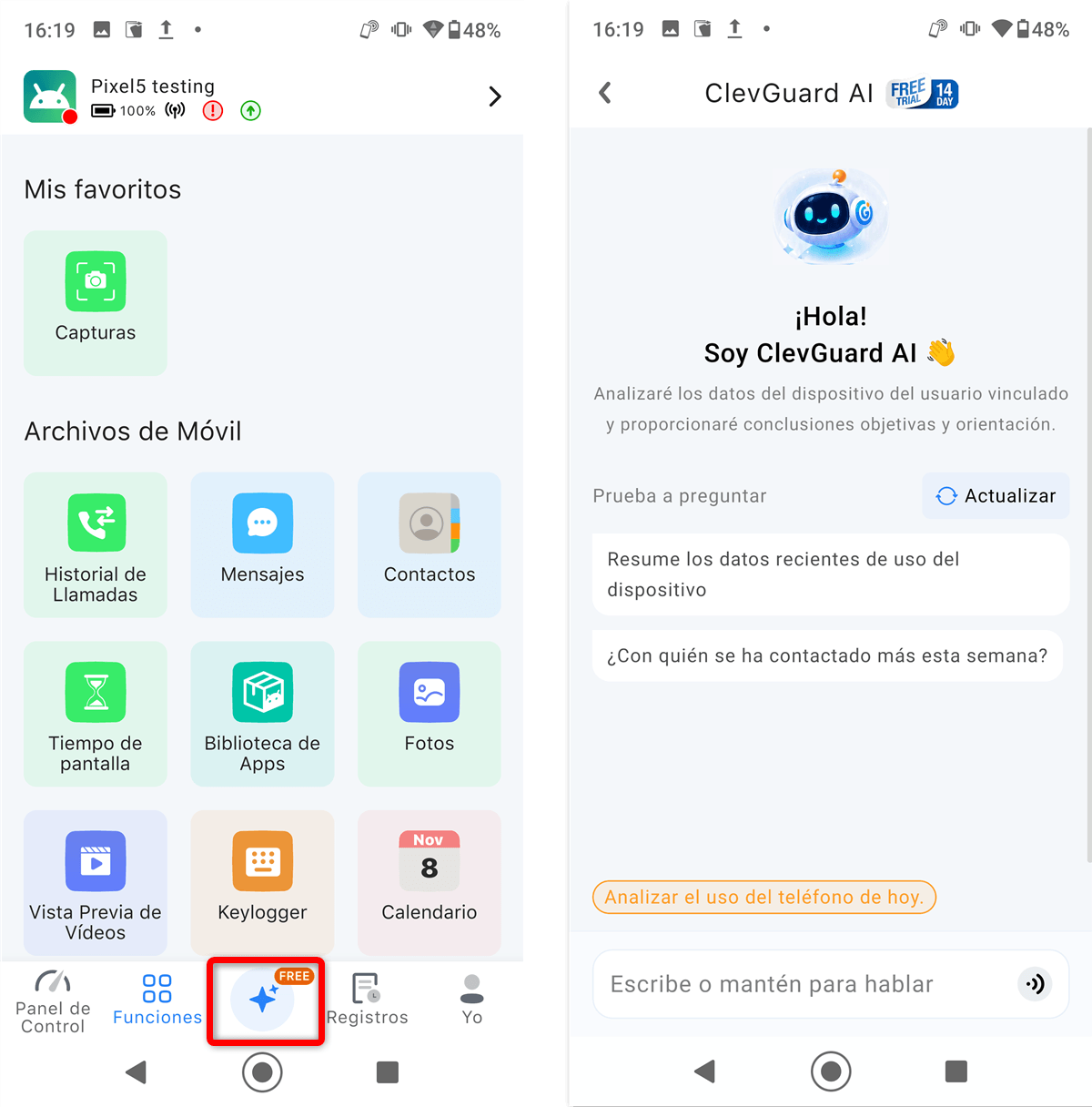 Asistente de agente de IA de KidsGuard Pro
