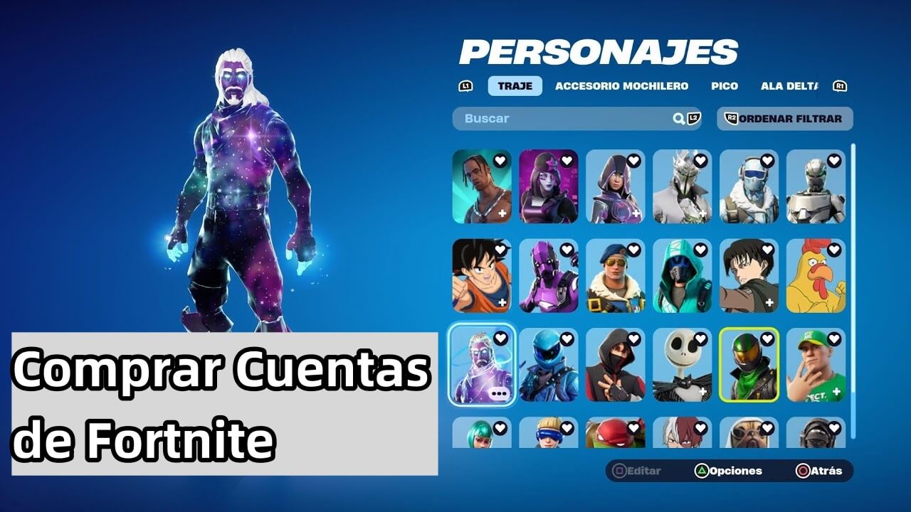 una cuenta de fortnite con muchos skins