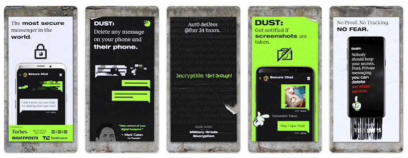 la sexting app Dust Mensajería