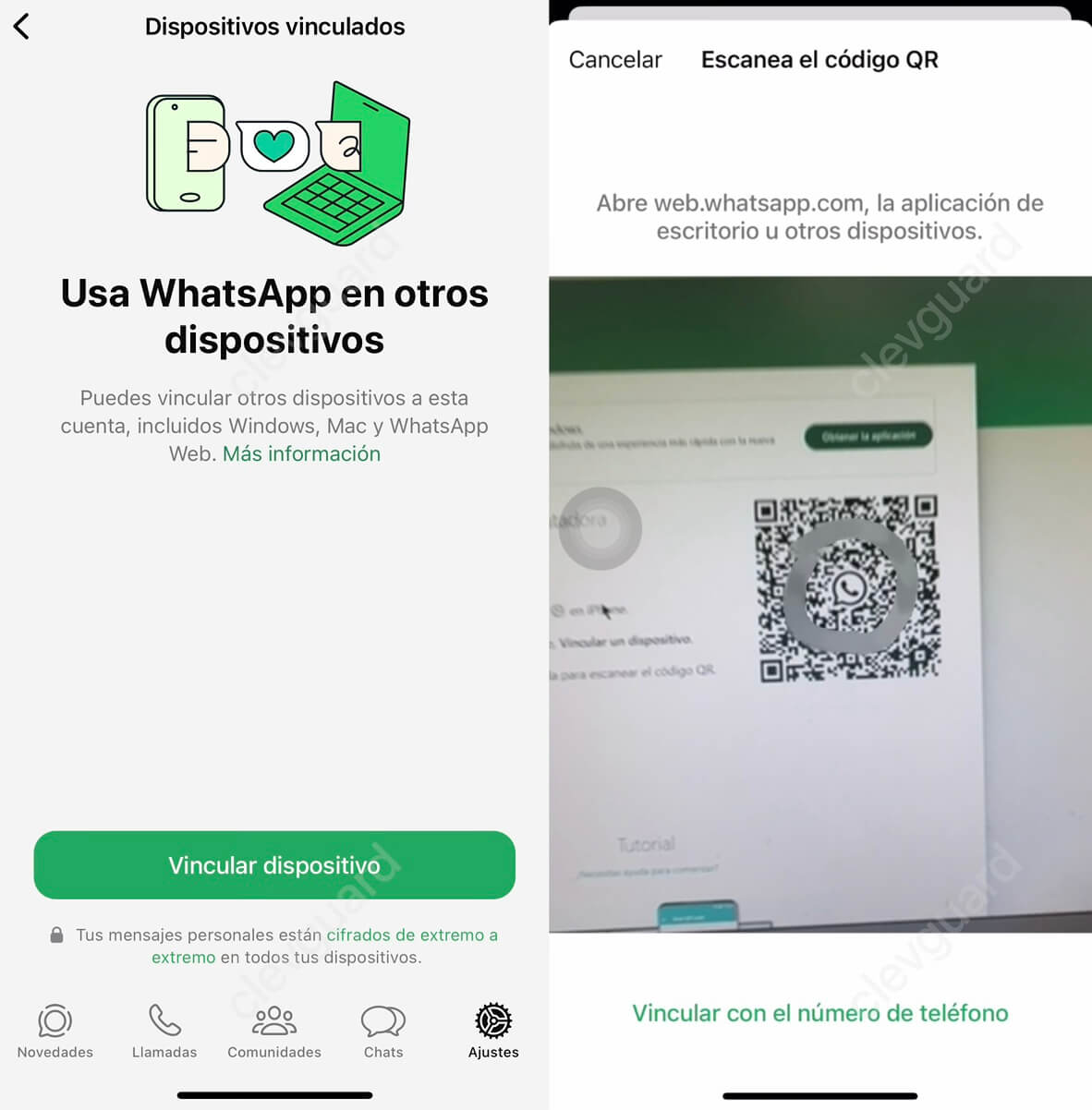 escanear el código QR whatsapp
            